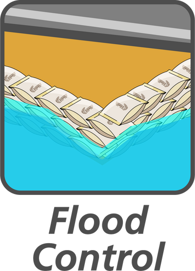Sandless StormBag flood barrier protecting a home doorway from rising water