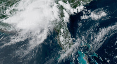 NOAA GOES-19 satellite view of Arthur's remnant moisture shield over Louisiana, Mississippi, Alabama, and the Florida Panhandle on June 18, 2026