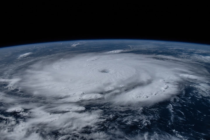 Hurricane Beryl photographed from the International Space Station — eye of a major hurricane visible from space