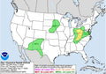 NOAA Weather Prediction Center Day 1 Excessive Rainfall Outlook valid Monday August 17 2026, showing a Slight risk over the central Appalachians and eastern Kentucky